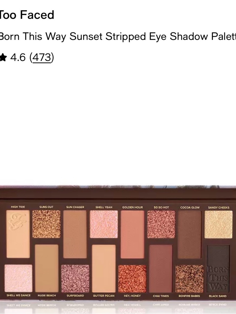 Too Faced, born this way, sunset stripped, new with tags eyeshadow, palette
